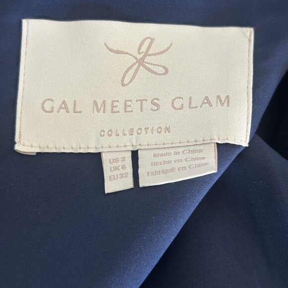 Gal Meets Glam Kate Navy Blue Fit and Flare Corporate Retro A Line Dress Size 2 - Picture 7 of 10